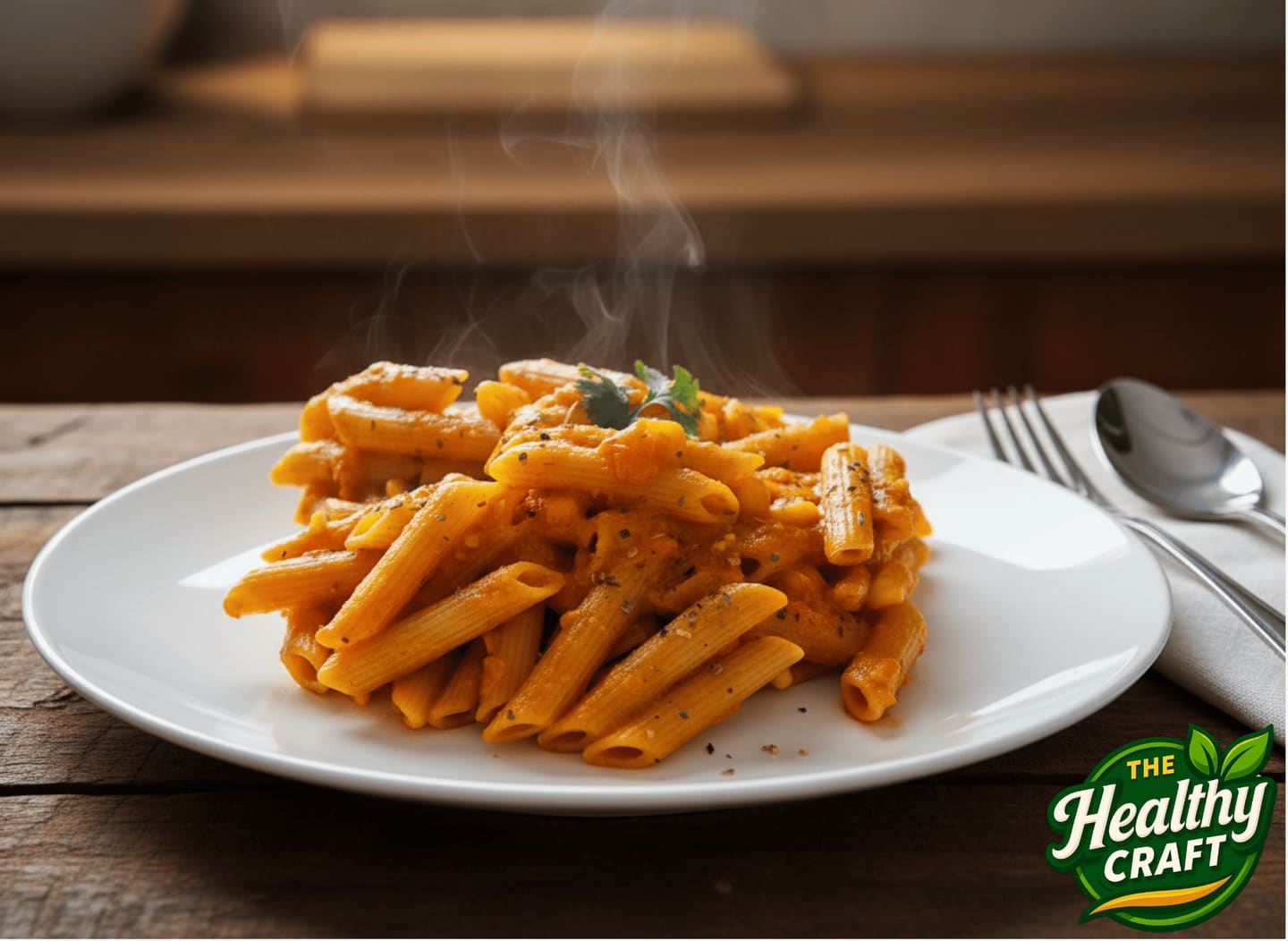 Signature pasta made with pulse and brown-rice penne in a slow-cooked tomato sauce