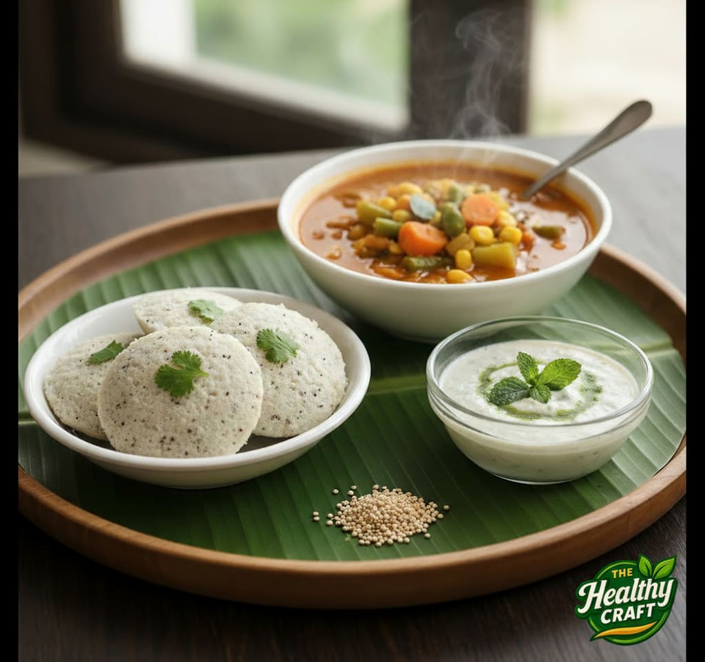 Quinoa idlis with sambhar